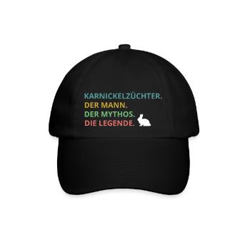 Karnickel Kaninchen Hase lustige Sprüche Geschenk - Baseballkappe - Schwarz/Schwarz - Vorne