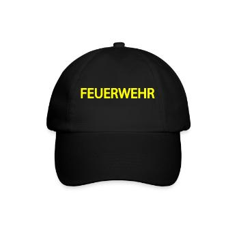 Feuerwehr Design - Baseballkappe - Schwarz/Schwarz - Vorne