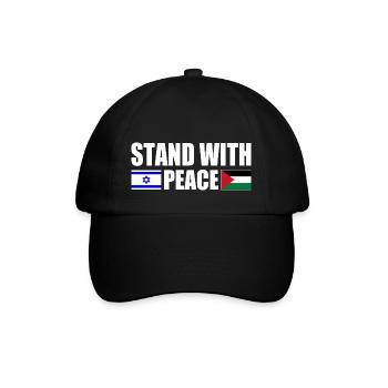 Stand with peace israel free palestine - Baseballkappe - Schwarz/Schwarz - Vorne