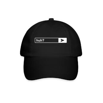 Huh? Meistgestellte Frage (Chat) (Vector) - Baseballkappe - Schwarz/Schwarz - Vorne