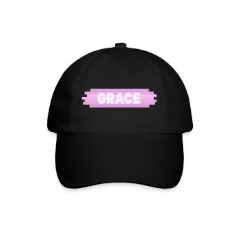 Geschenk für Grace - Baseballkappe - Schwarz/Schwarz - Vorne