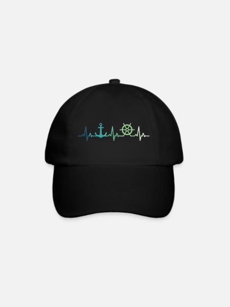 Ankerherzschlag Matrose Geschenk Matrose - Baseballkappe - Schwarz/Schwarz