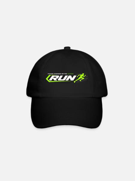 Neon Run Logo Sprint-Optik - Baseballkappe - Schwarz/Schwarz