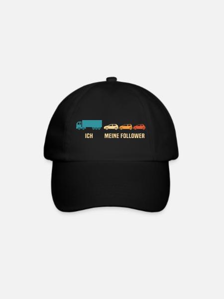 Lkw fahrer ich meine follower - Baseballkappe - Schwarz/Schwarz
