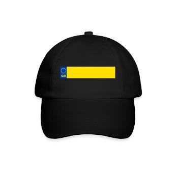 Kennzeichen GB - Baseballkappe - Schwarz/Schwarz - Vorne