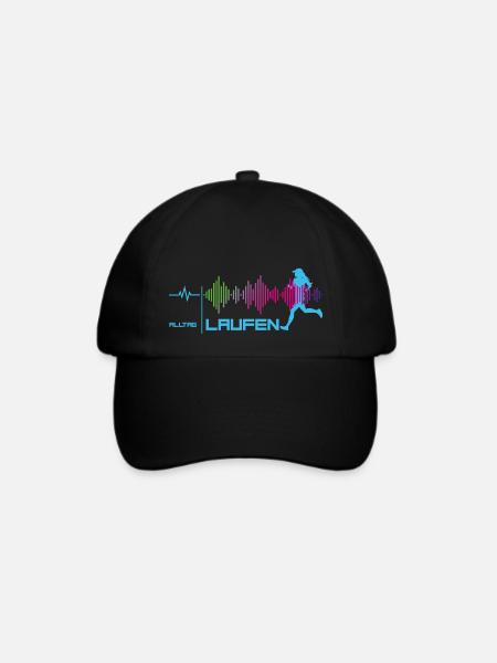 Läuferin - Alltags-Puls - good vibes (blau) - Baseballkappe - Schwarz/Schwarz