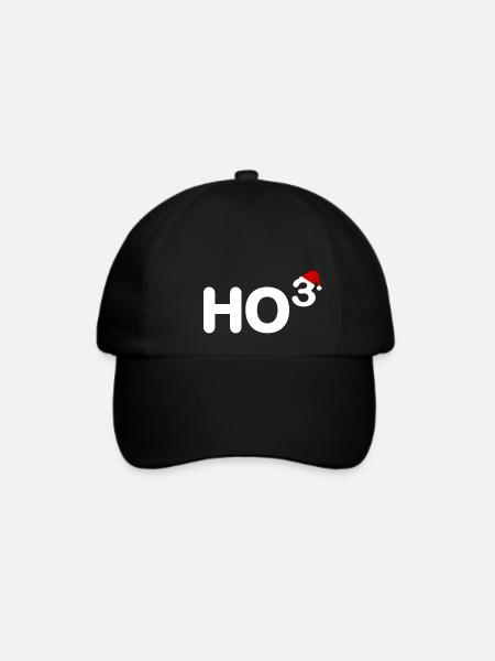 Ho Ho Ho hoch 3 - Weihnachtsmann Nikolaus Motiv - Baseballkappe - Schwarz/Schwarz