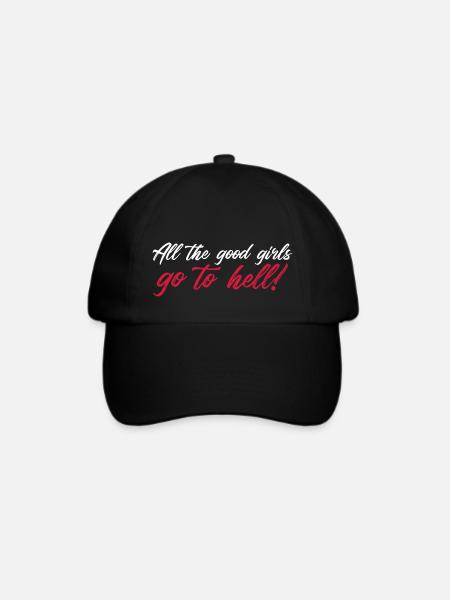 All the Good Girls go to Hell Billie Spruch Zitat - Baseballkappe - Schwarz/Schwarz