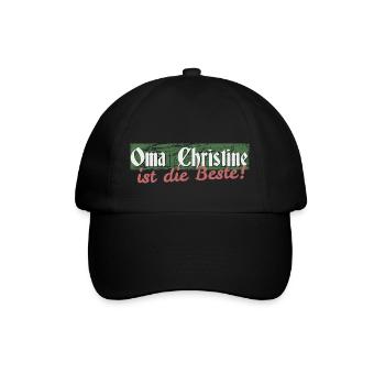 Oma Christine - Baseballkappe - Schwarz/Schwarz - Vorne