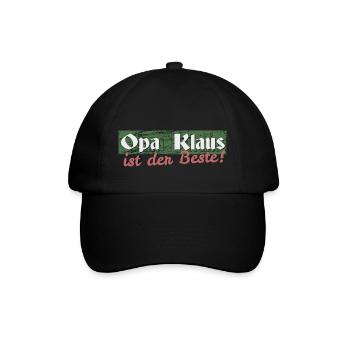 Opa Klaus - Baseballkappe - Schwarz/Schwarz - Vorne