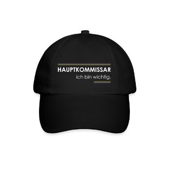 Polizeihauptkommissar - Baseballkappe - Schwarz/Schwarz - Vorne