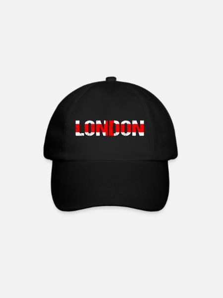 London England Flagge City London - Baseballkappe - Schwarz/Schwarz