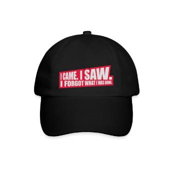 I came saw forget - Baseballkappe - Schwarz/Schwarz - Vorne