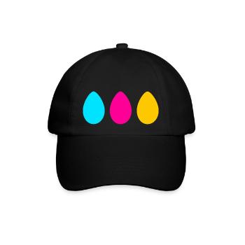 Drei Ostereier - Baseballkappe - Schwarz/Schwarz - Vorne