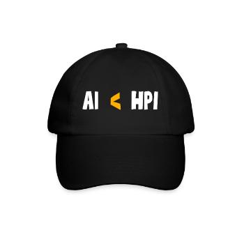 Künstliche Intelligenz ist weniger als mein HPI - Baseballkappe - Schwarz/Schwarz - Vorne