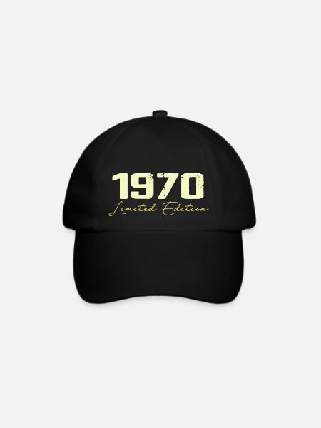 1970 Limitierte Auflage - 1970 Geburtstagsgeschenk - Baseballkappe - Schwarz/Schwarz