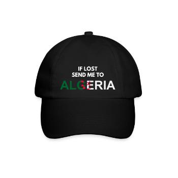 wenn ich verloren habe, schick mich nach Algerien-cadeau Algérie - Baseballkappe - Schwarz/Schwarz - Vorne