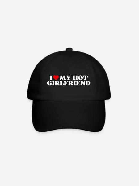 I love my hot girlfriend! süßer couple Spruch cool - Baseballkappe - Schwarz/Schwarz