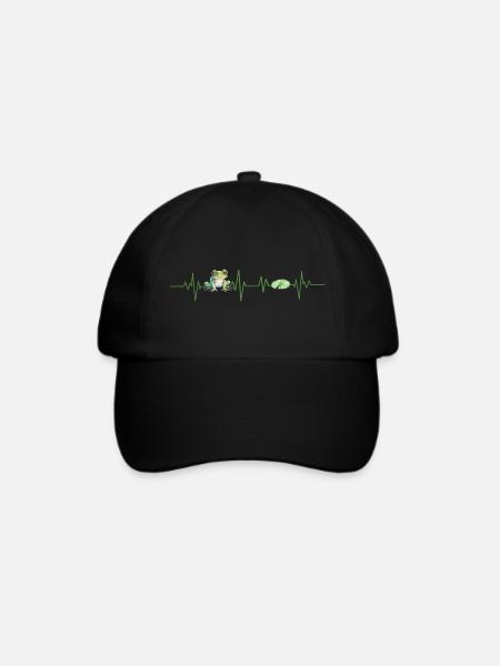 Herzschlag des Frosches - Baseballkappe - Schwarz/Schwarz