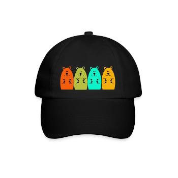 Bären - Baseballkappe - Schwarz/Schwarz - Vorne