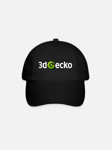 3dGecko Logo Schriftzug - Baseballkappe - Schwarz/Schwarz