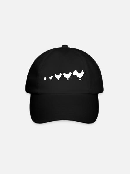 Evolution Bauer Huhn Hahn lustig - Baseballkappe - Schwarz/Schwarz