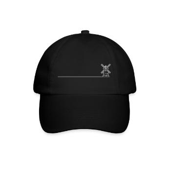 Windmühle Mühle Symbol - Baseballkappe - Schwarz/Schwarz - Vorne