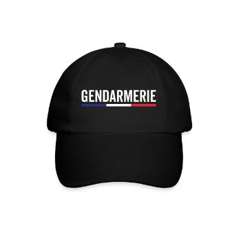 Gendarmerie Frankreich detailliertes Emblem - Baseballkappe - Schwarz/Schwarz - Vorne