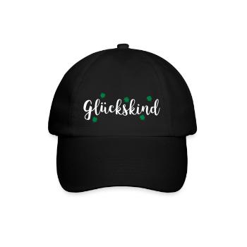 GLÜCKSKIND - Baseballkappe - Schwarz/Schwarz - Vorne