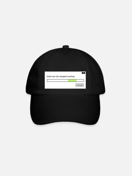 brain.exe stopped working Spruch Gehirn Hirn .exe - Baseballkappe - Schwarz/Schwarz