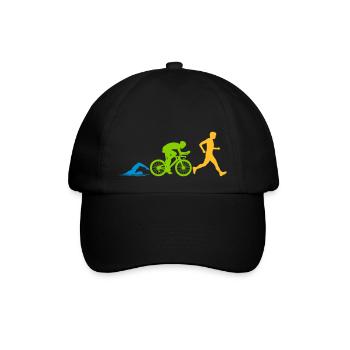 Sport Triathlon Wettkampf - Baseballkappe - Schwarz/Schwarz - Vorne