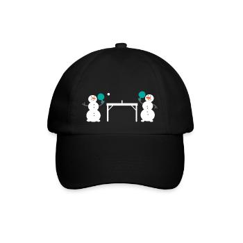 Schneemann Tischtennis Schneeball - Baseballkappe - Schwarz/Schwarz - Vorne