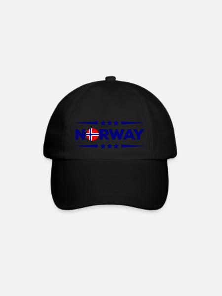 norway - Baseballkappe - Schwarz/Schwarz
