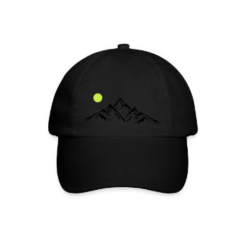 mountains - Baseballkappe - Schwarz/Schwarz - Vorne