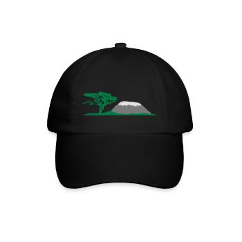 Berg Kilimandscharo Afrika Safarie Baum Savanne Wi - Baseballkappe - Schwarz/Schwarz - Vorne