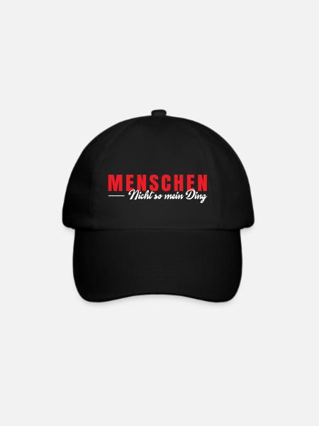 Menschen nicht so meins - Baseballkappe - Schwarz/Schwarz