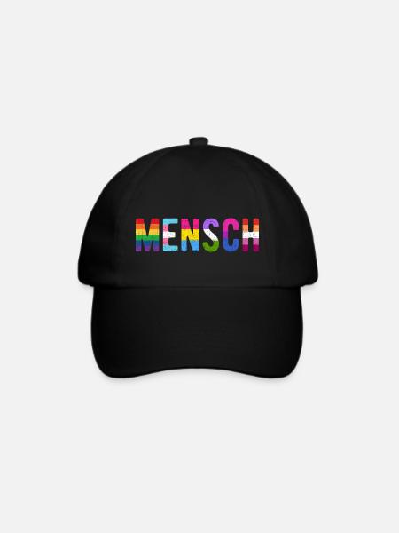 Mensch LGBT LGBTQ Flagge Regenbogen Gay Pride - Baseballkappe - Schwarz/Schwarz