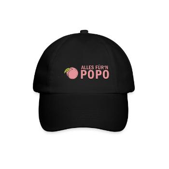 Alles Für'n Popo - Baseballkappe - Schwarz/Schwarz - Vorne