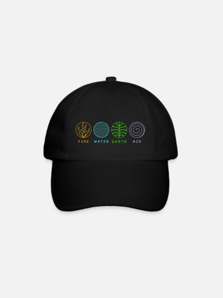 4 Elemente - Baseballkappe - Schwarz/Schwarz