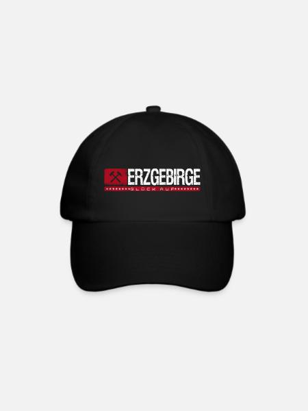 Glück auf Erzgebirge - Baseballkappe - Schwarz/Schwarz