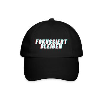 Fokussiert Bleiben - Baseballkappe - Schwarz/Schwarz - Vorne