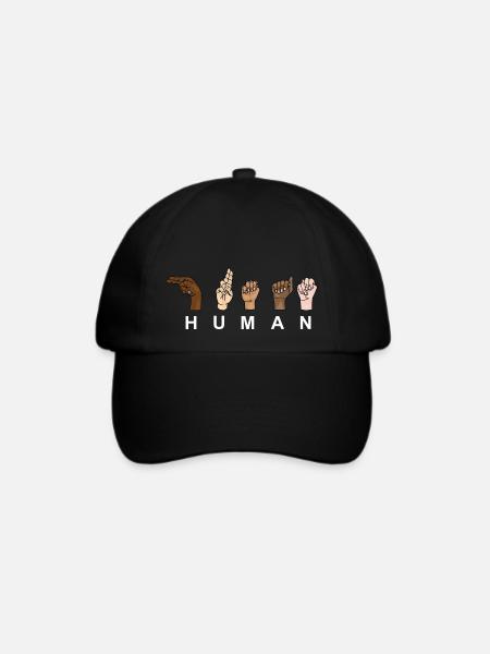 HUMAN - RESPECT - Handzeichen - Baseballkappe - Schwarz/Schwarz