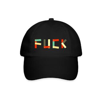 Text ficken - Baseballkappe - Schwarz/Schwarz - Vorne