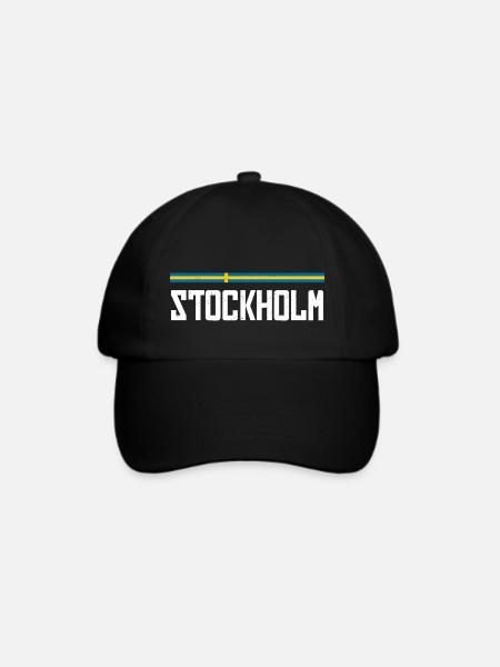 Stockholm - Baseballkappe - Schwarz/Schwarz