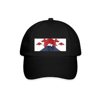 Japan Design Geschenkidee - Baseballkappe - Schwarz/Schwarz - Vorne
