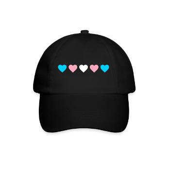 Transgender Herzen transsexuell trans* Herz trans - Baseballkappe - Schwarz/Schwarz - Vorne