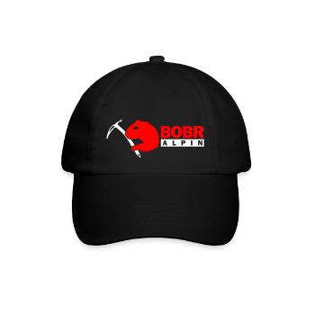 Bobr Alpin Logo Hell - Baseballkappe - Schwarz/Schwarz - Vorne