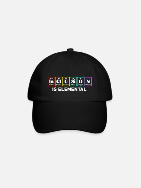 Inklusion ist elementar LGBT-Flagge Gay Pride Month - Baseballkappe - Schwarz/Schwarz