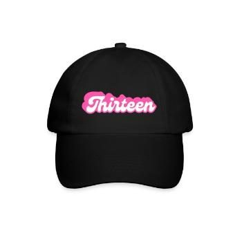 Dreizehn Geburtstag - 13. Geburtstag Retro Pink - Baseballkappe - Schwarz/Schwarz - Vorne