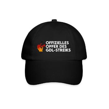 Opfer des Bahnstreiks - Baseballkappe - Schwarz/Schwarz - Vorne